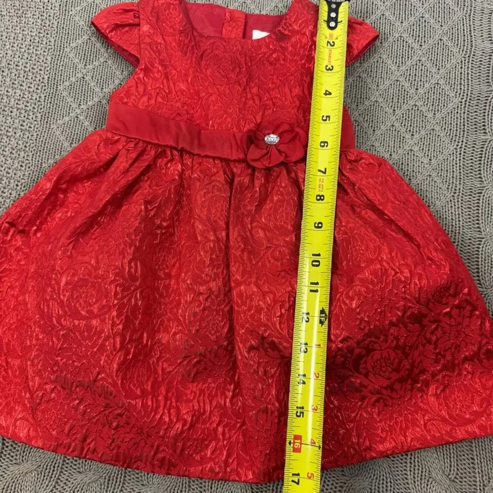 Camilla Red Brocade Dress ~ 12M